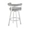 Armen Living Nolagam Swivel Counter Stool in Brushed Stainless Steel with Light Gray Faux Leather 840254335615 - alternate 8